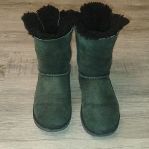 UGG Charcoal Suede Boots with Black Accents